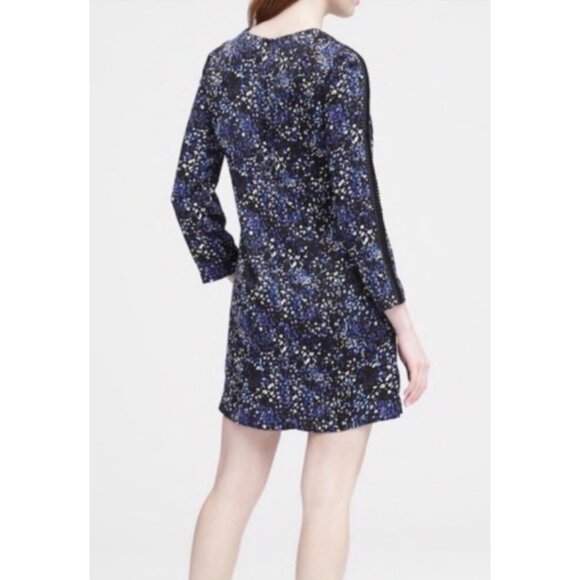 Banana Republic Pom Pom Shift Dress 10 Blue Black Colorful Relaxed Fit NEW $164 - Picture 4 of 12